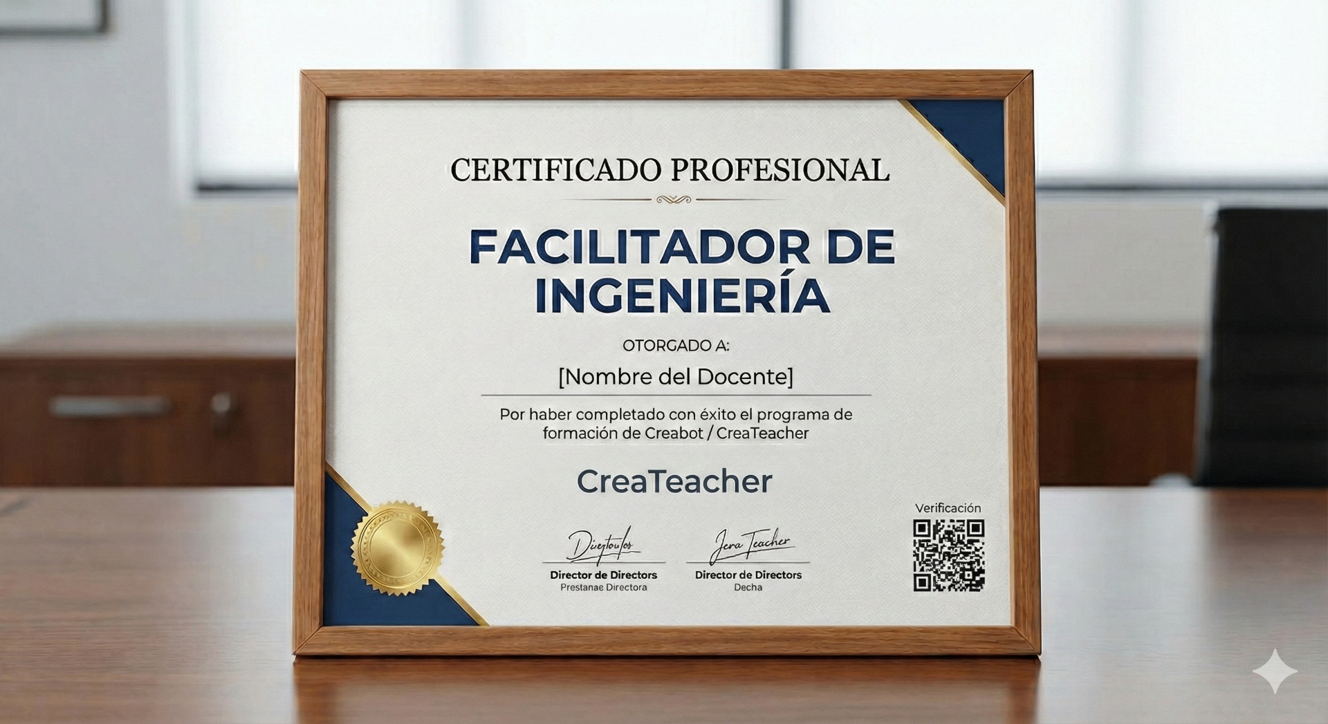 Certificado Profesional de Facilitador de Ingeniería otorgado por CREABOT y CreaTeacher