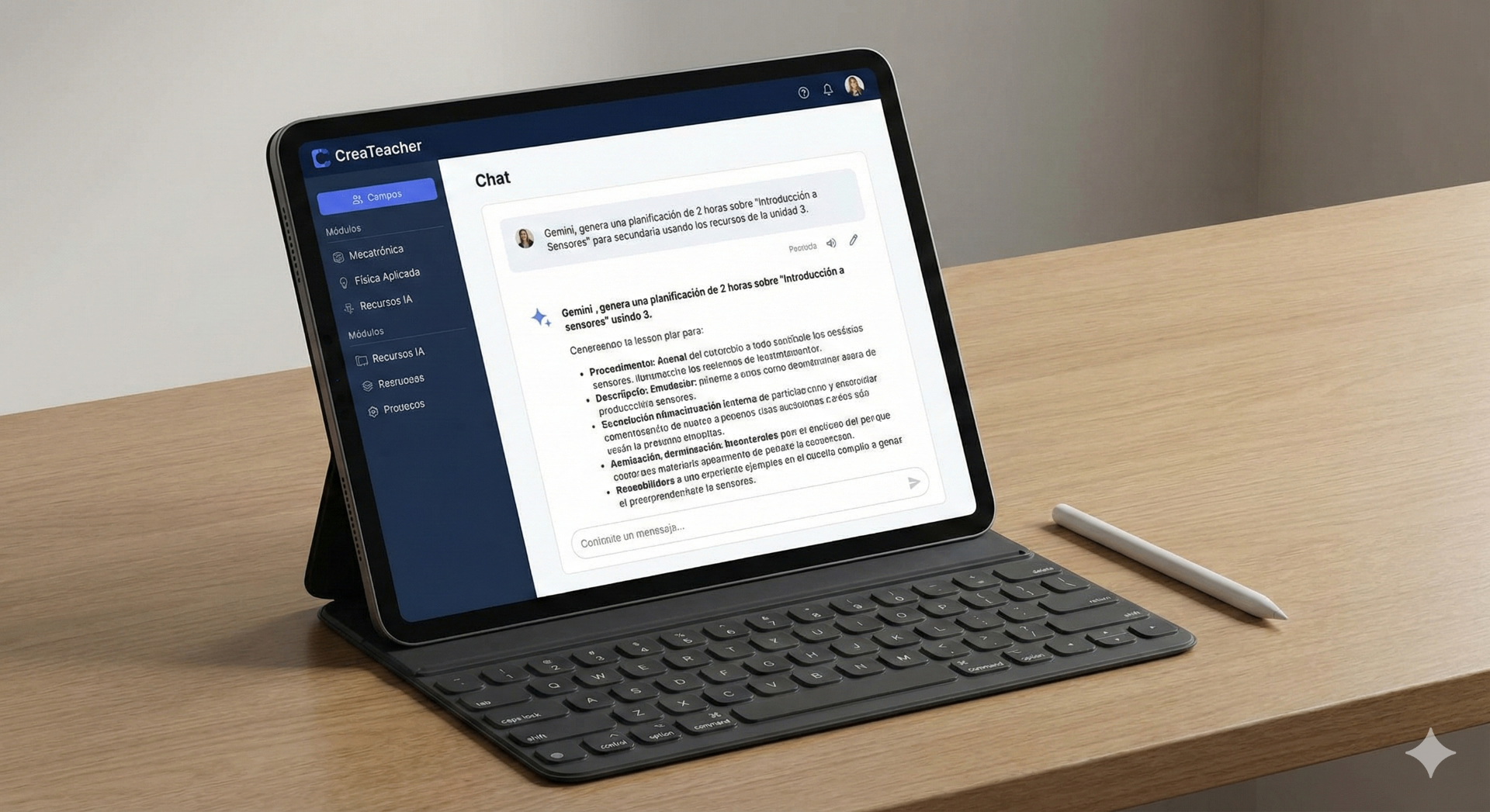 Plataforma CreaTeacher: asistente IA para planificación docente